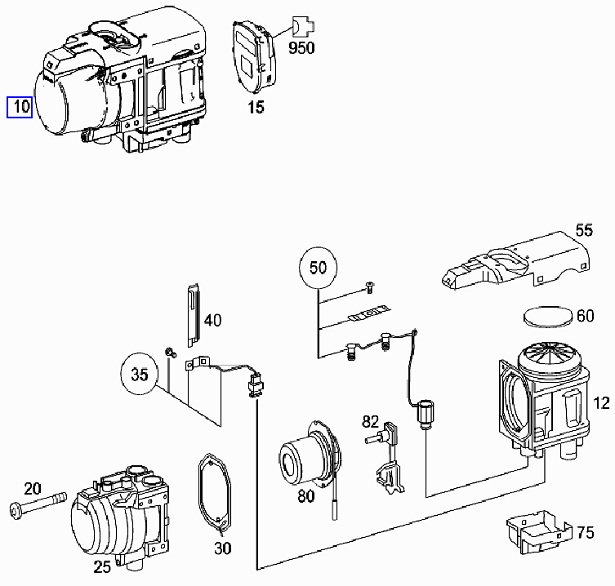 Webasto Thermo Pro 50 water heater Mercedes Actros MP4 E6 A9608306161 A0078305461 A0078306161Avtomorga kamioni Elenino truck parts