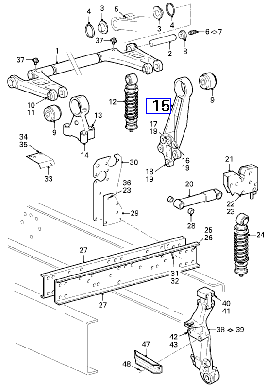 Cabin lower RH bracket stabiliser DAF XF 1304846