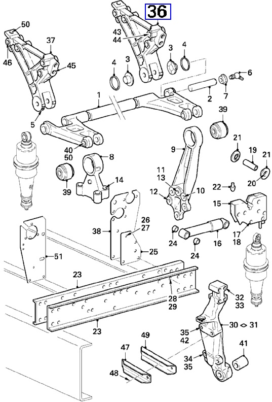 Cabin upper bracket stabiliser DAF XF 1328084 1328083